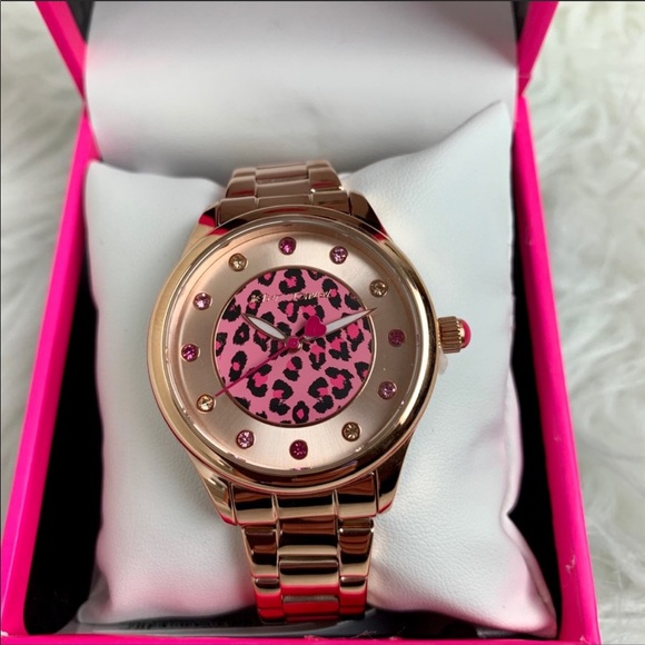 Betsey Johnson Accessories - BETSEY JOHNSON Womens Rose Gold Watch Cheetah NWT